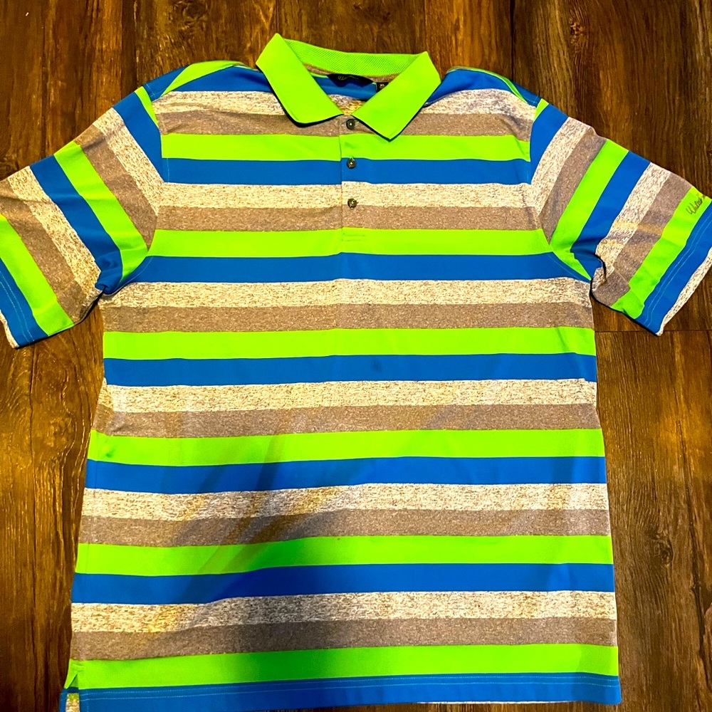 Walter Hagen Golf Polo green grey blue size XL like new